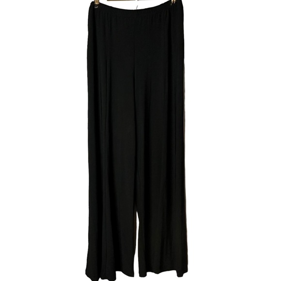 MARINA Pants - Marina Black Elastic Pull On Dress Pants Size 16 Style 28027‎ 28028 USA Wide Leg